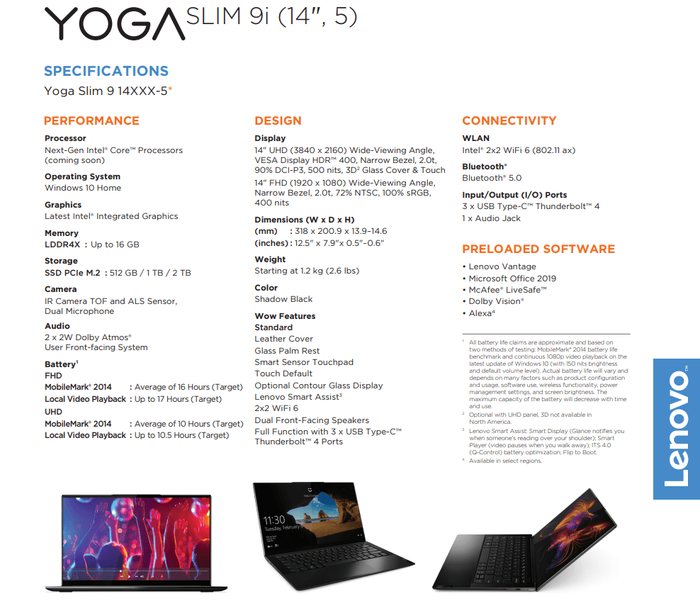 Lenovo Yoga Series Configuration