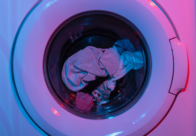 A washing machine at work