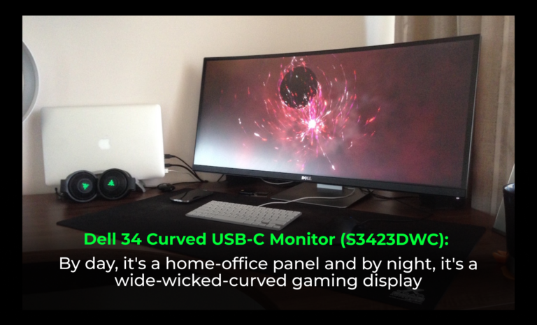 Dell 34 Curved USB-C Monitor (S3423DWC): By day, it’s a home-office panel and by night, it’s a wide-wicked-curved gaming display