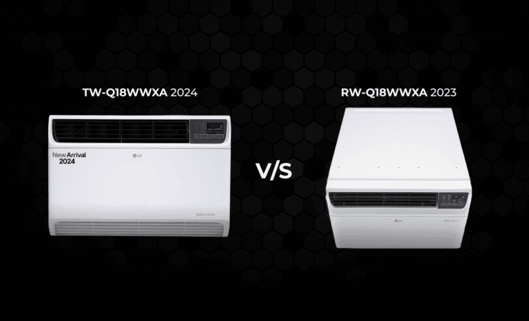 Detailed Comparison of LG 1.5 Ton 3 Star Wi-Fi DUAL Inverter Window AC Models: TW-Q18WWXA 2024 vs. RW-Q18WWXA 2023
