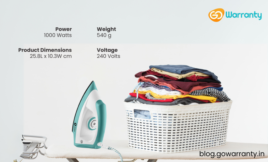 Orient Electric Fabrijoy 1000W Dry Iron: Reliable, Safe, and Efficient Ironing